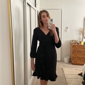 J.Crew Black Ruffle dress